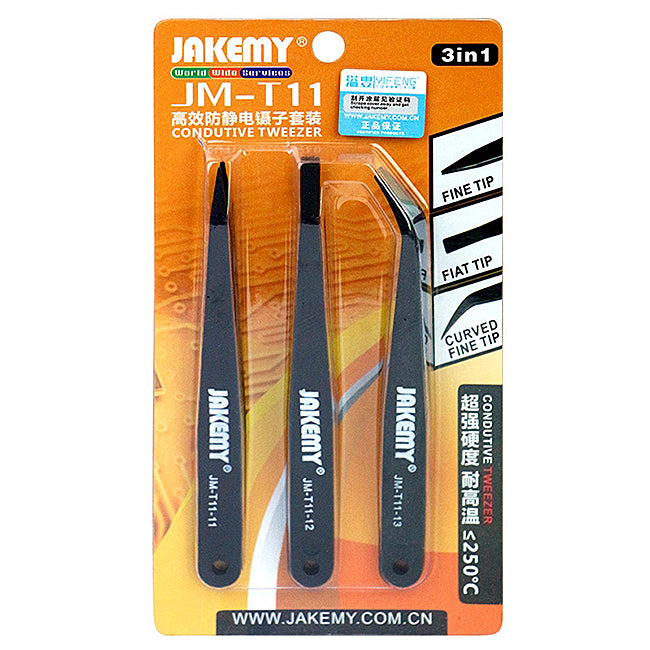Антистатична пинсета Jakemy JM-T11, 3в1