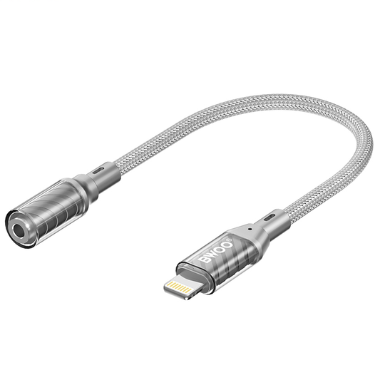 Аудио адаптер Lightning - 3.5mm BWOO BZ66, Сив