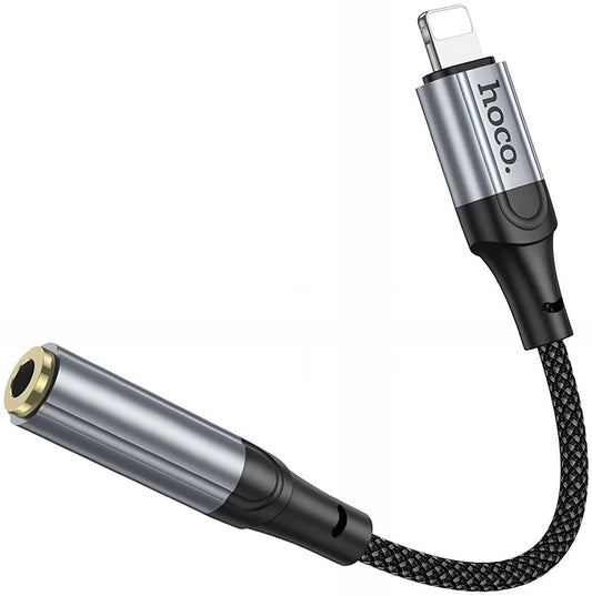Аудио адаптер Lightning - 3.5mm HOCO LS36A, Сив