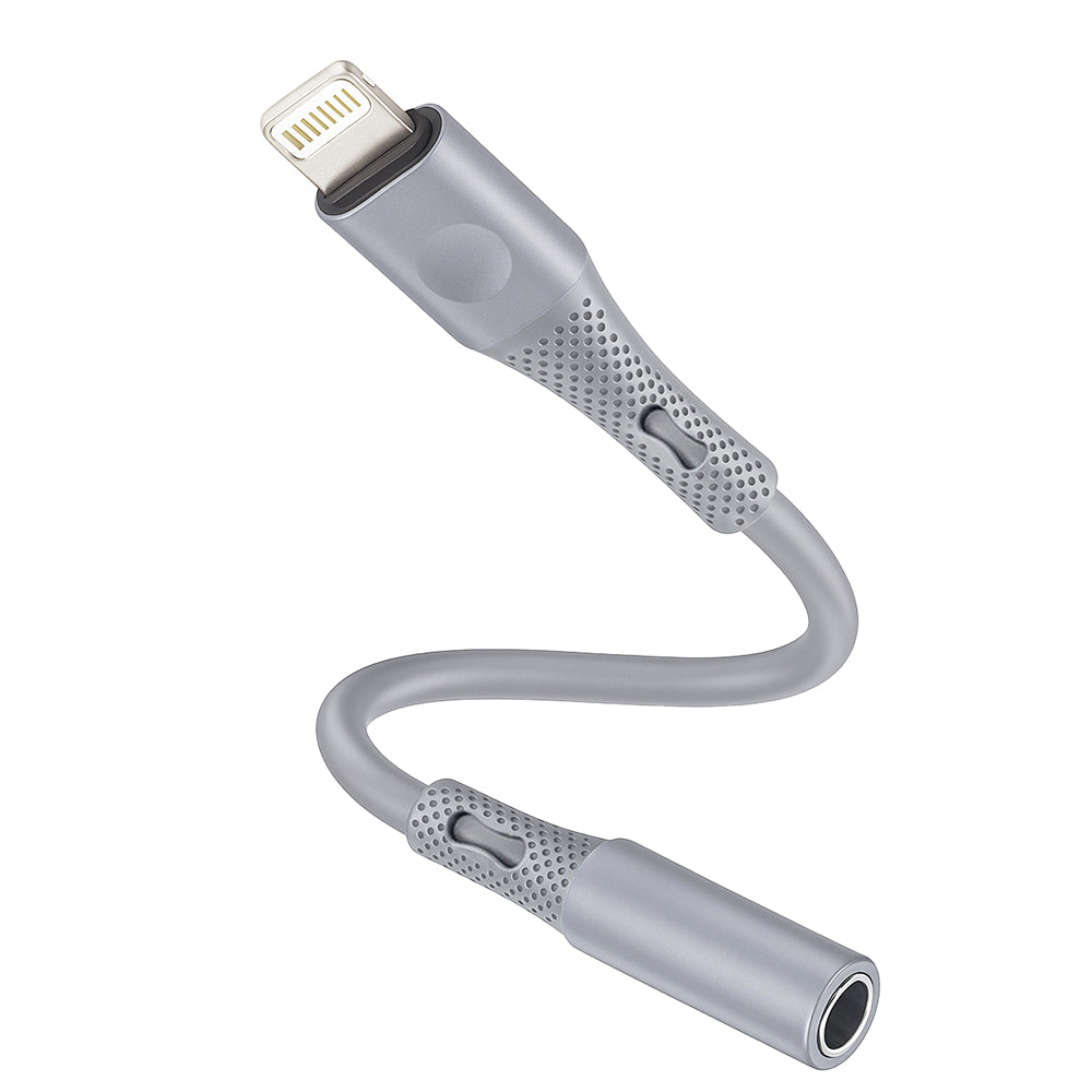 Адаптер за аудио Lightning - 3.5mm Techsuit AC2 SoundFlex, Сив