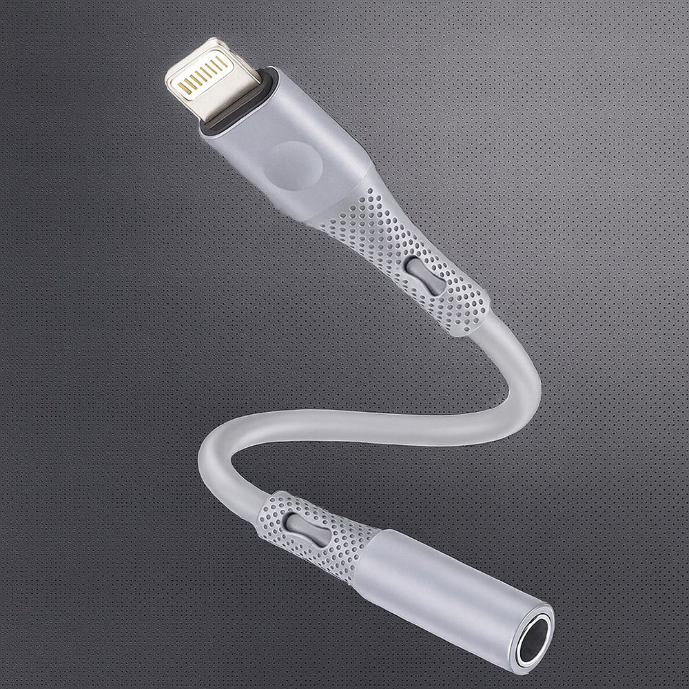 Адаптер за аудио Lightning - 3.5mm Techsuit AC2 SoundFlex, Сив