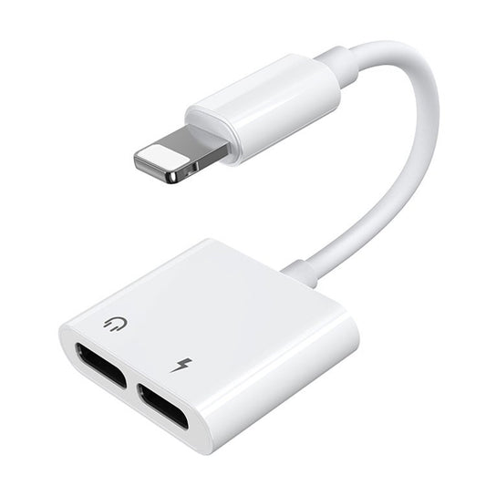 Аудио адаптер Lightning към Lightning Joyroom S-Y104 Ben, с порт за зареждане Lightning, Бял