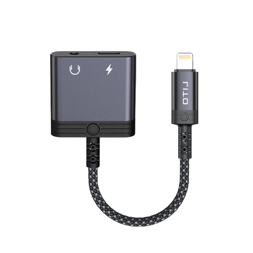 Аудио адаптер Lightning - Lightning / 3.5mm Lito LA04L, Черен