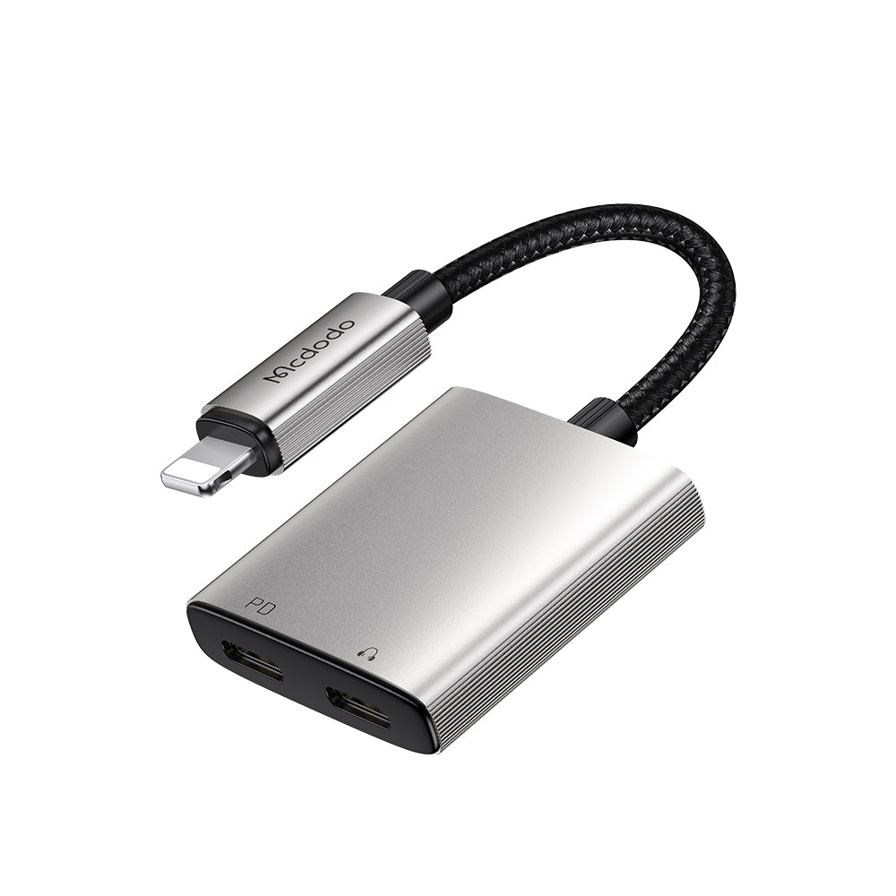 Аудио адаптер Lightning - Lightning / Lightning McDodo CA-5560 Wales, Сив