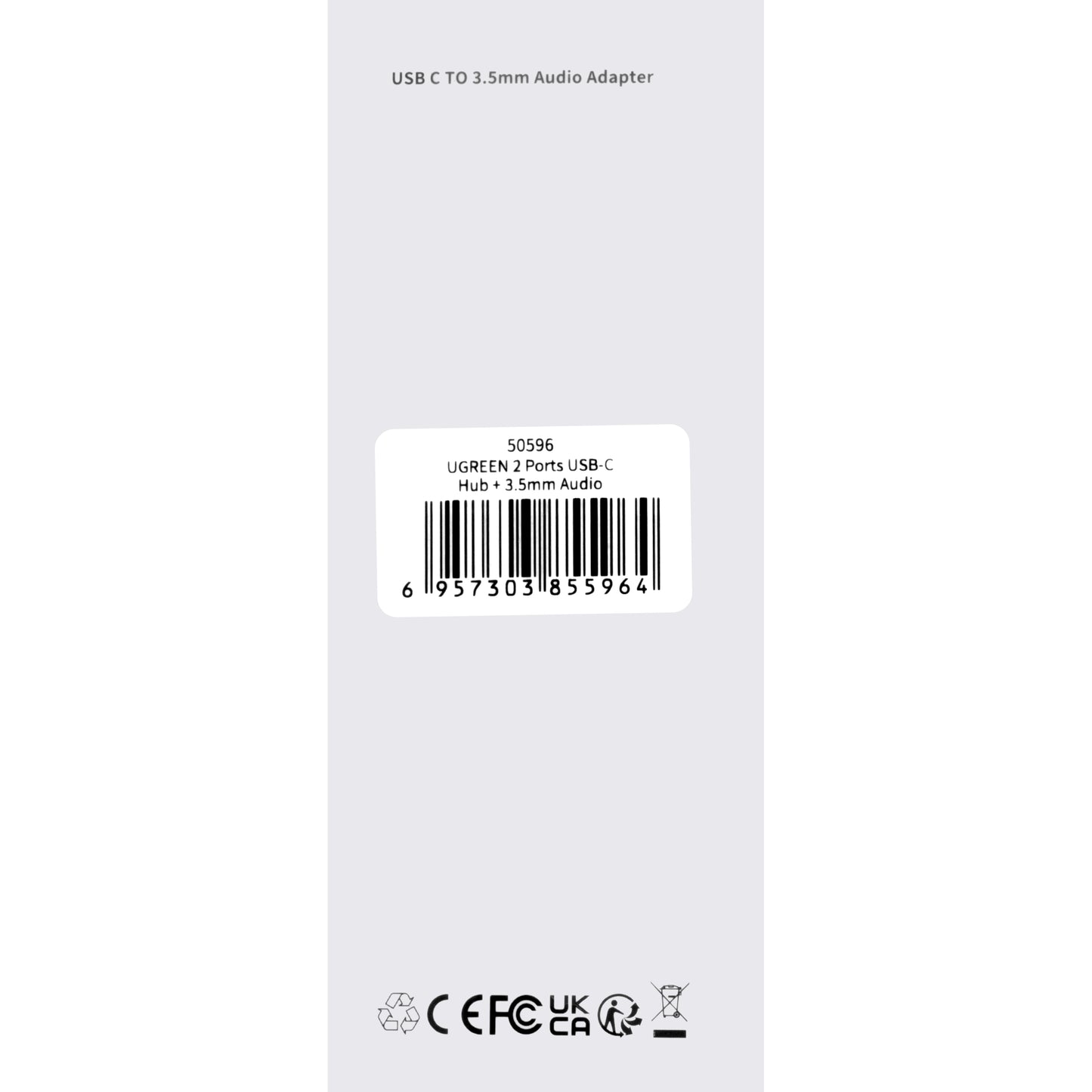 Аудио адаптер USB-C - 3.5mm / USB-C UGREEN CM193, Сив