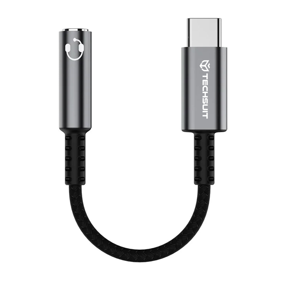 Адаптер за аудио USB-C - 3.5mm Techsuit AC14 SonicPiX, Сив