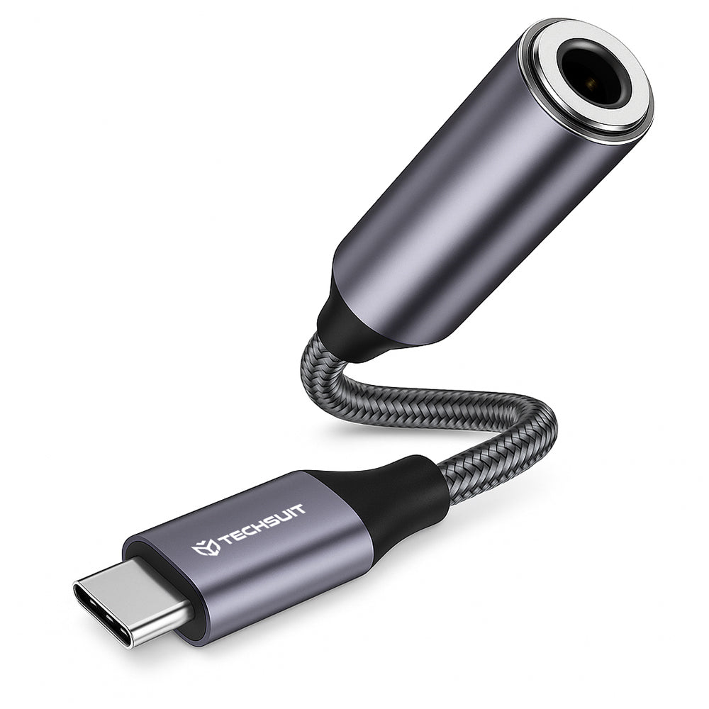 Аудио адаптер USB-C - 3.5mm Techsuit AC8 MusicDox, Сив