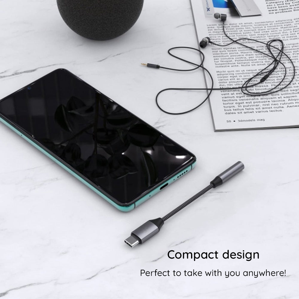 Аудио адаптер USB-C - 3.5mm Techsuit AC8 MusicDox, Сив