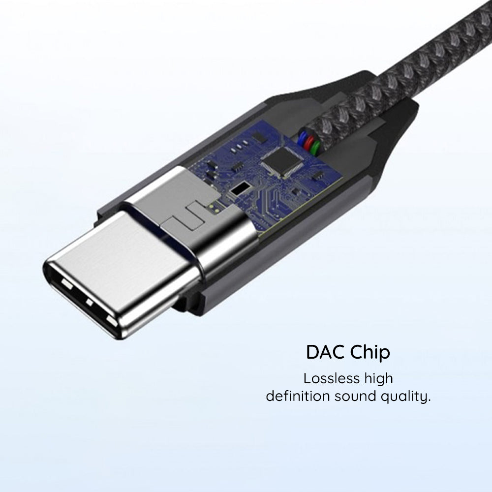 Аудио адаптер USB-C - 3.5mm Techsuit AC8 MusicDox, Сив