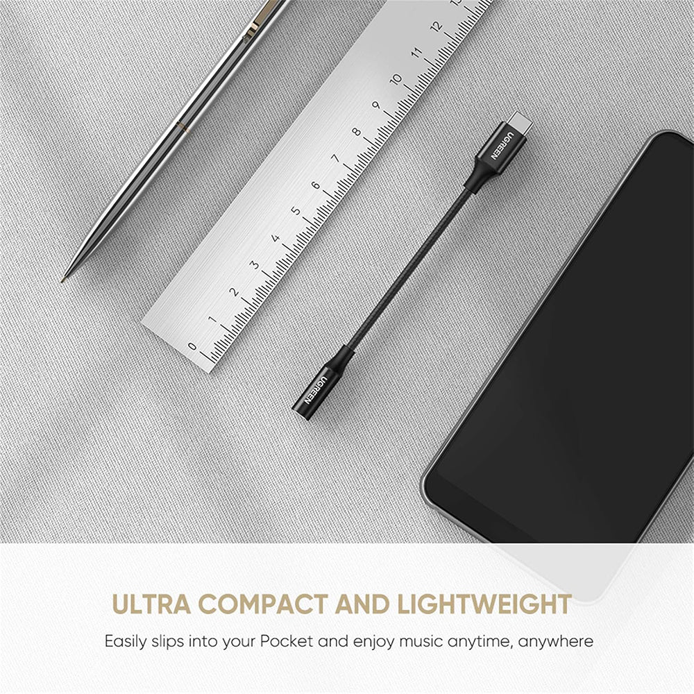 Аудио адаптер USB-C - 3.5mm UGREEN AV142, Черен