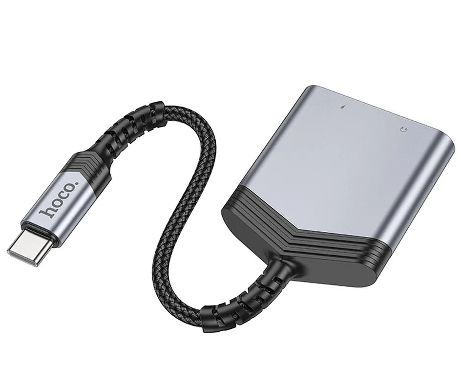 Аудио адаптер USB-C - USB-C / 3.5mm HOCO LS39, Черен