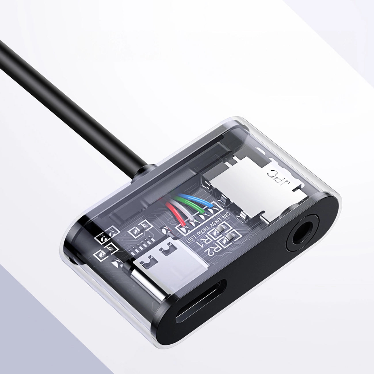 Аудио адаптер USB-C - 3.5mm / USB-C UGREEN CM193, Сив