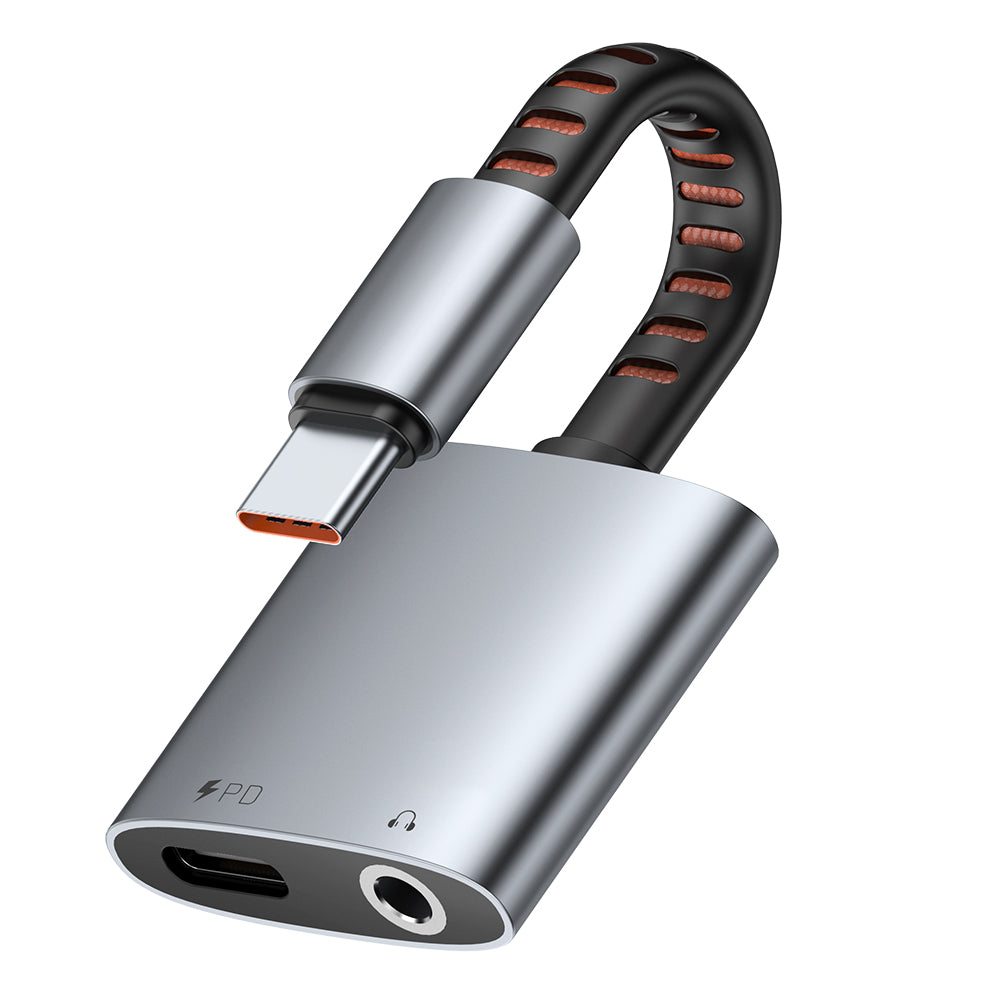 Аудио адаптер USB-C - USB-C / 3.5mm McDodo CA-3120, Сив