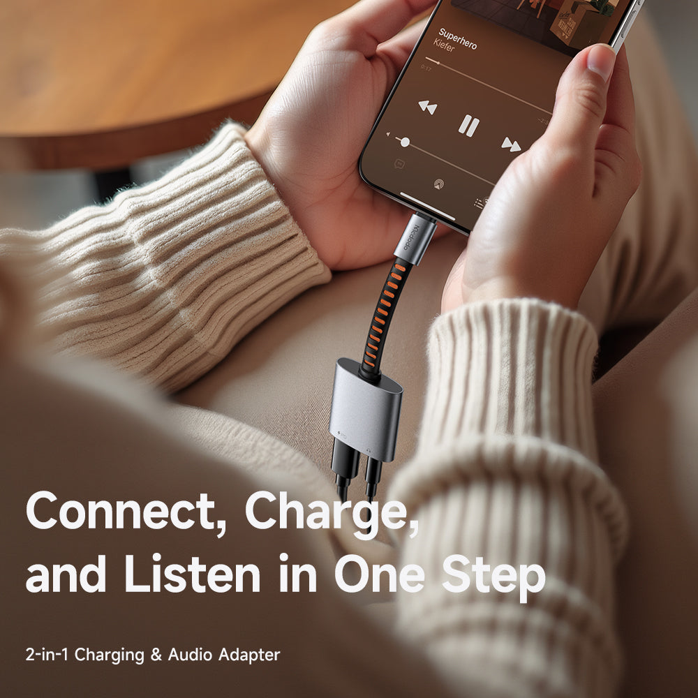 Аудио адаптер USB-C - USB-C / 3.5mm McDodo CA-3120, Сив