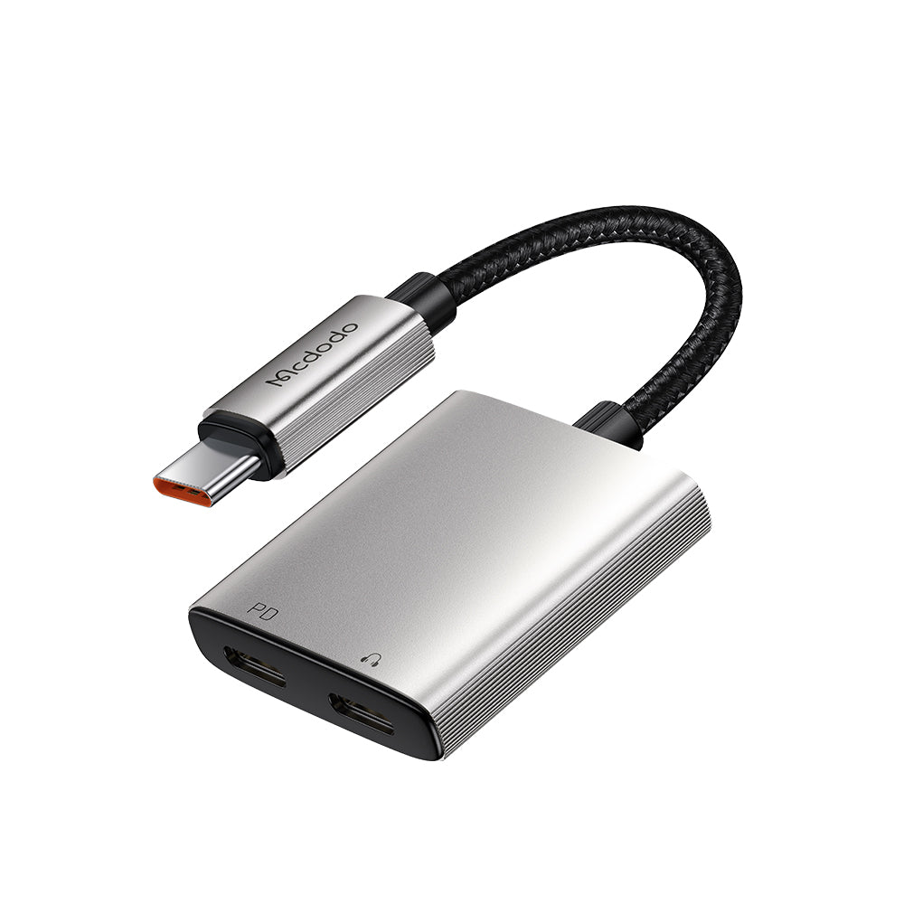 Аудио адаптер USB-C - USB-C / USB-C McDodo CA-5570 Wales, Сив