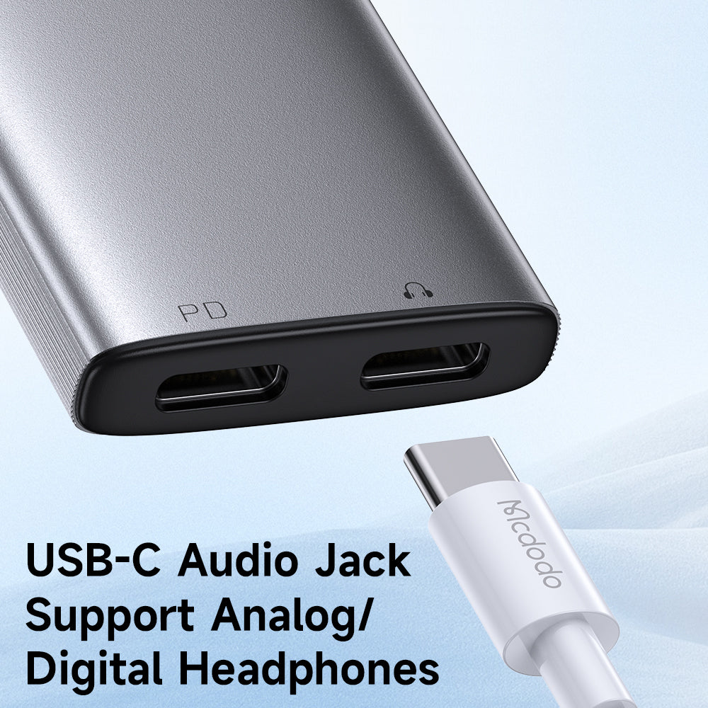 Аудио адаптер USB-C - USB-C / USB-C McDodo CA-5570 Wales, Сив