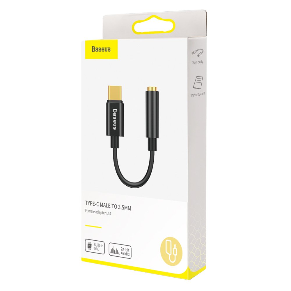 Аудио адаптер USB-C - 3.5mm Baseus L54, Черен CATL54-01