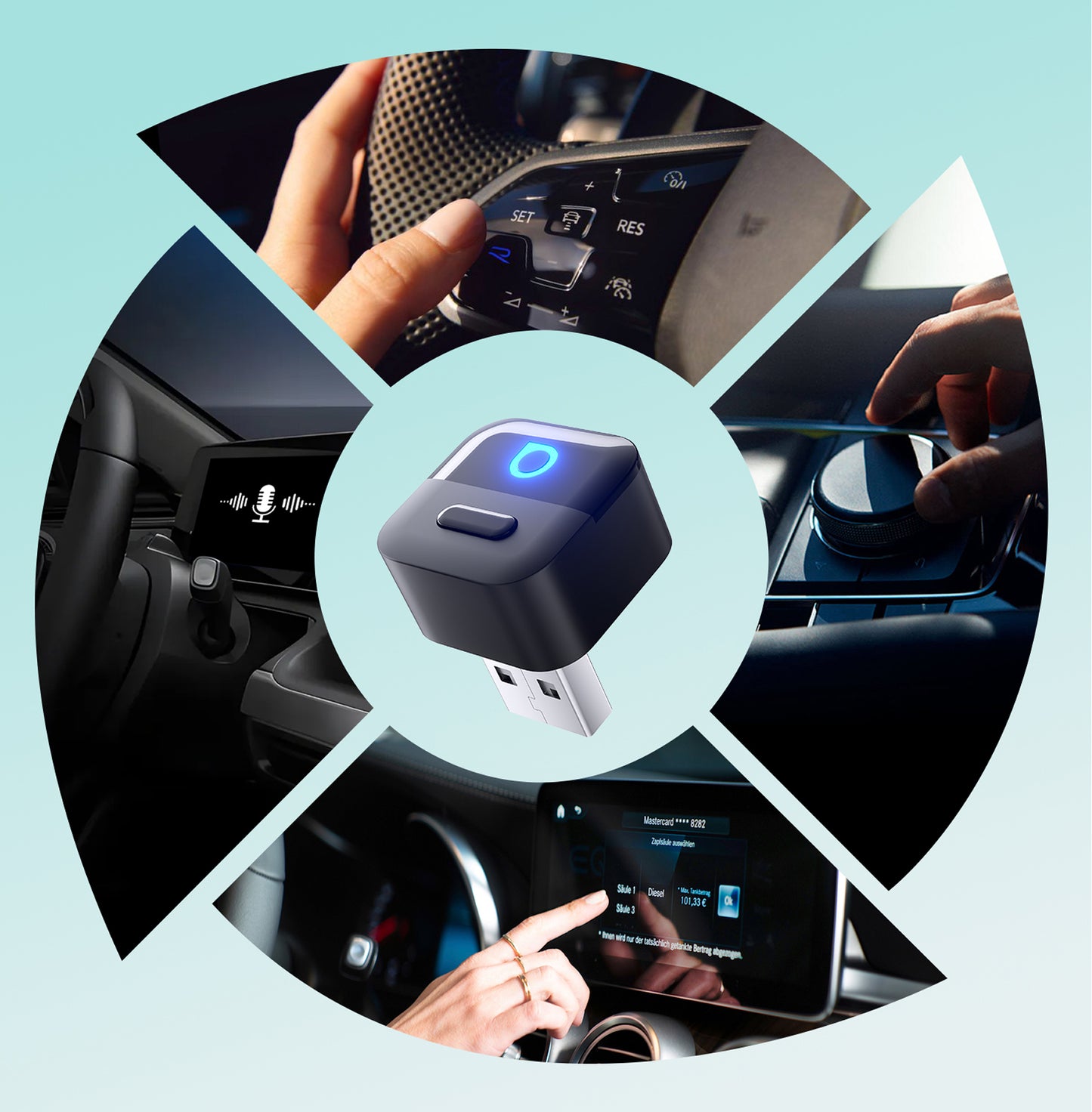 Безжичен адаптер Carplay / Android Auto Ottocast Mini Pico Style A за Apple iPhone / Android Series CA525-T