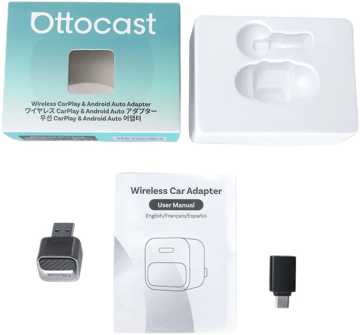 Безжичен адаптер Carplay / Android Auto Ottocast Mini Pico Style B за Apple iPhone / Android Series CA525-T3