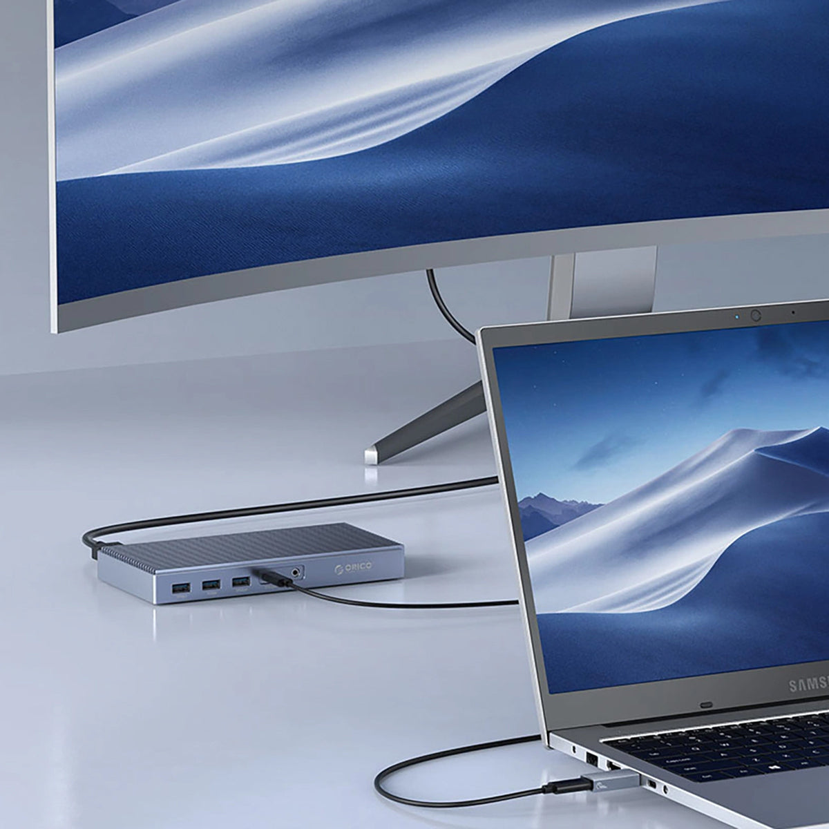Адаптер за данни и зареждане USB-C - USB-A Orico AH-AC10, Сив