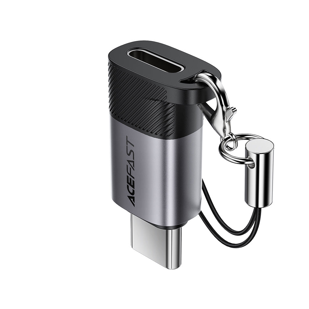 Адаптер за данни и зареждане Lightning - USB-C Acefast J19, Сив