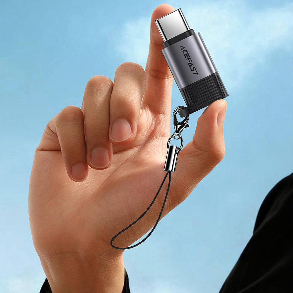 Адаптер за данни и зареждане Lightning - USB-C Acefast J19, Сив