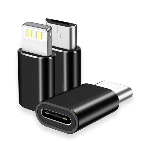 Адаптер за данни и зареждане USB-C - Lightning / microUSB / USB-A Techsuit A19 TriFlashX 3in1, Черен