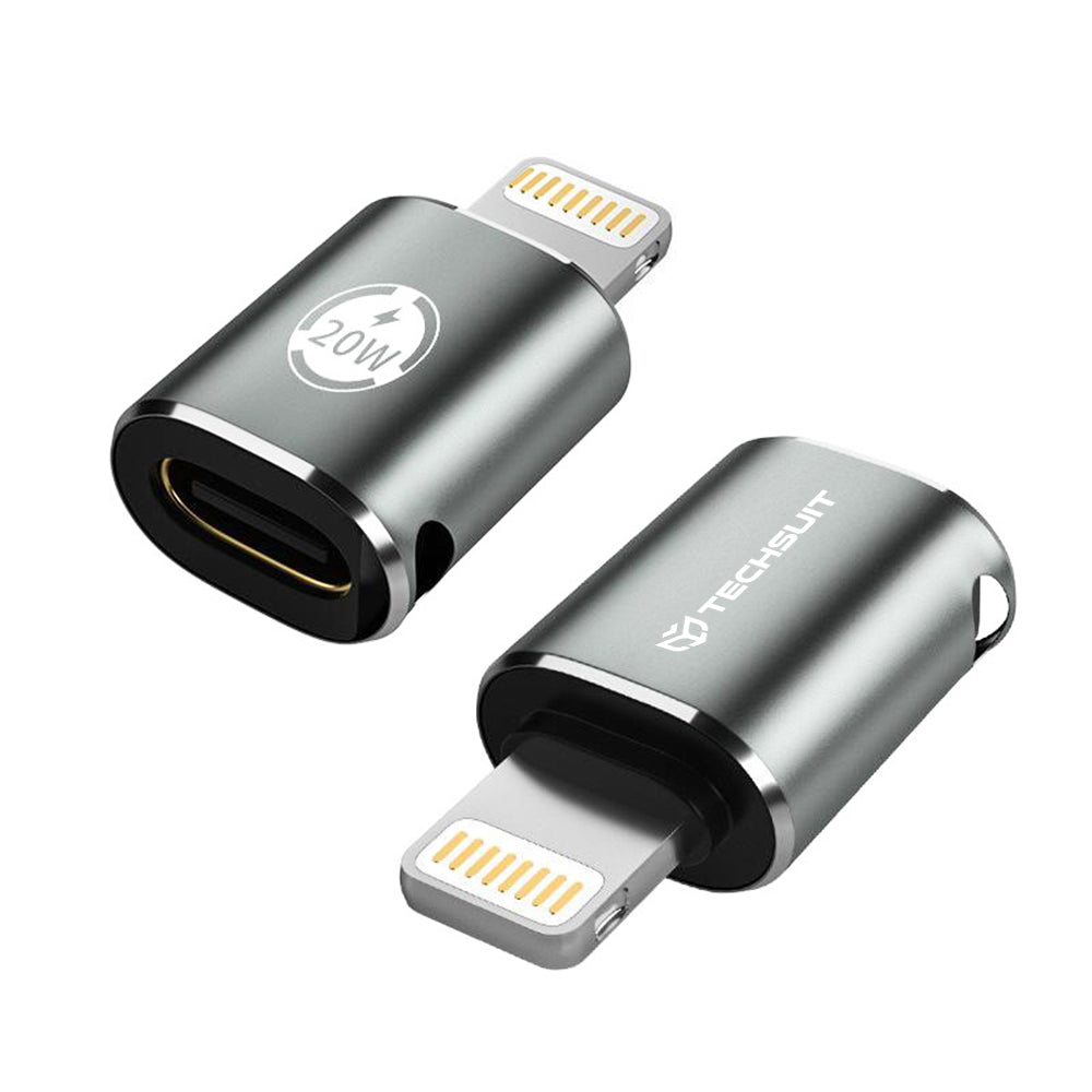 Адаптер за данни и зареждане USB-C - Lightning Techsuit A11 TitanCoreX, Сив