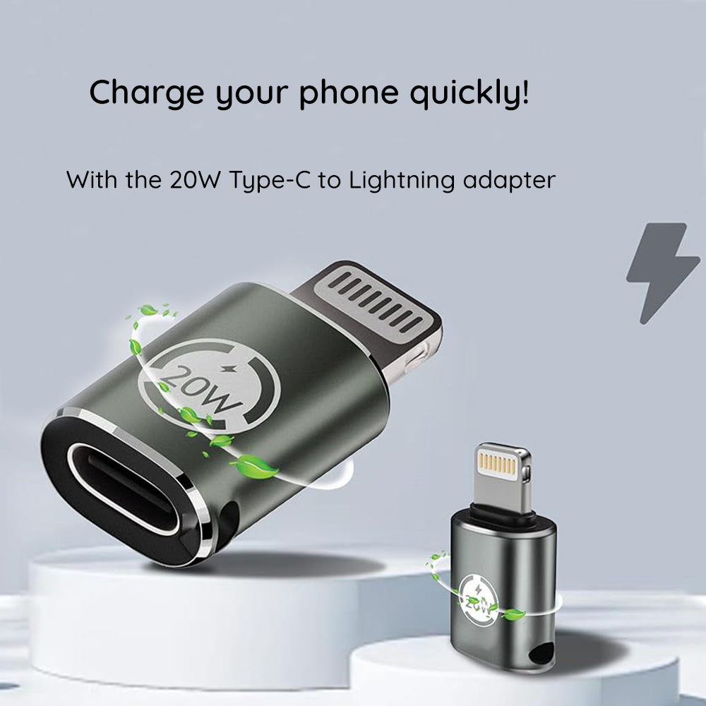 Адаптер за данни и зареждане USB-C - Lightning Techsuit A11 TitanCoreX, Сив