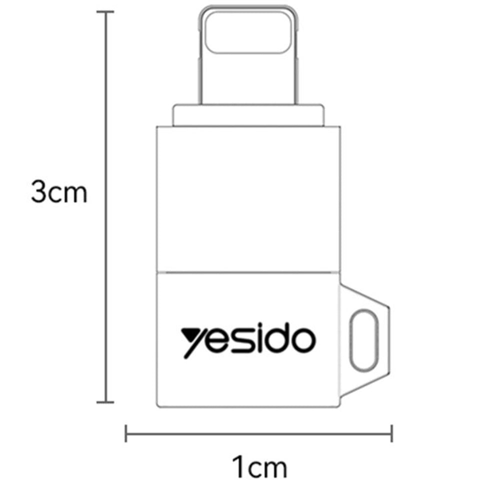 Адаптер за данни и зареждане USB-C - Lightning Yesido GS27, Сив