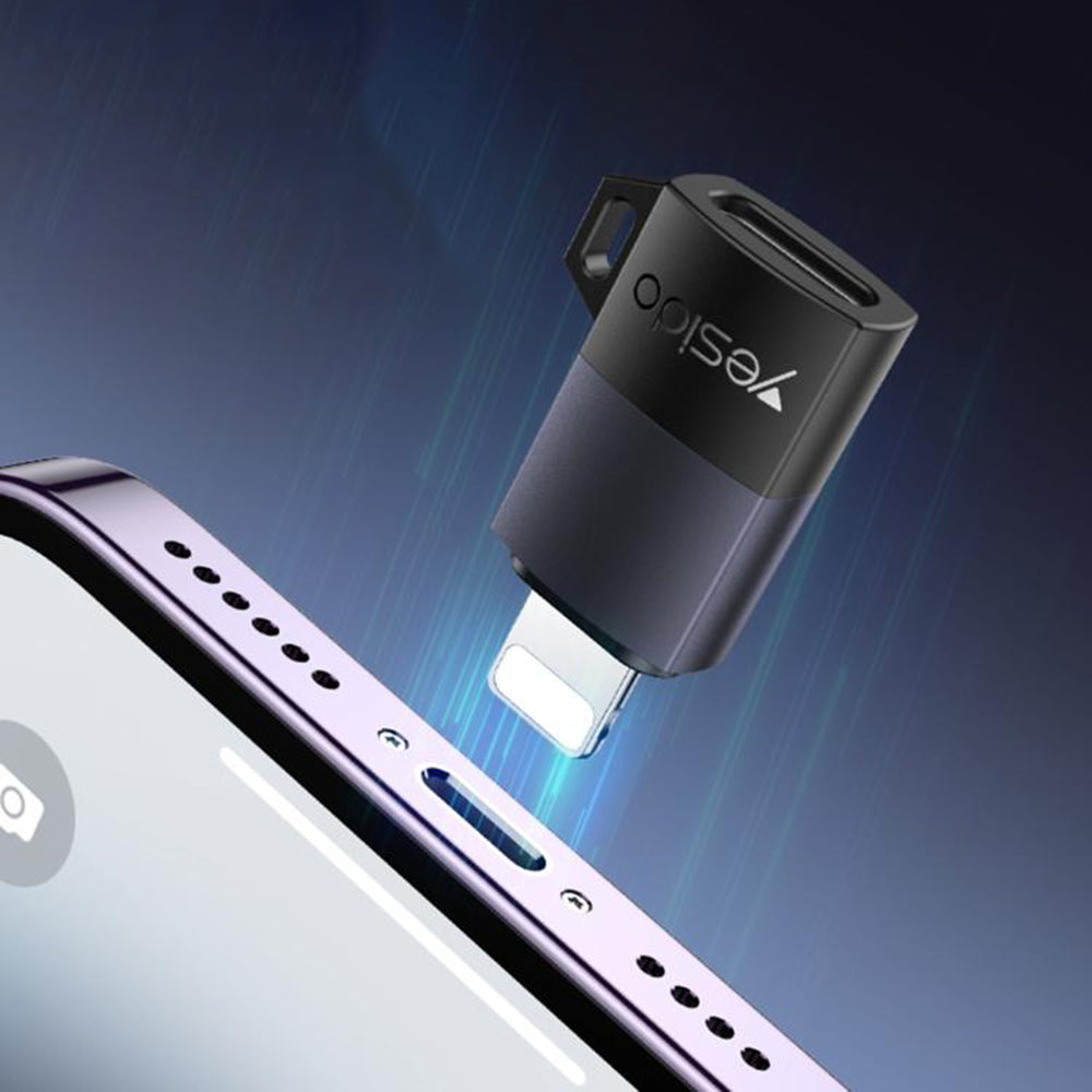 Адаптер за данни и зареждане USB-C - Lightning Yesido GS27, Сив