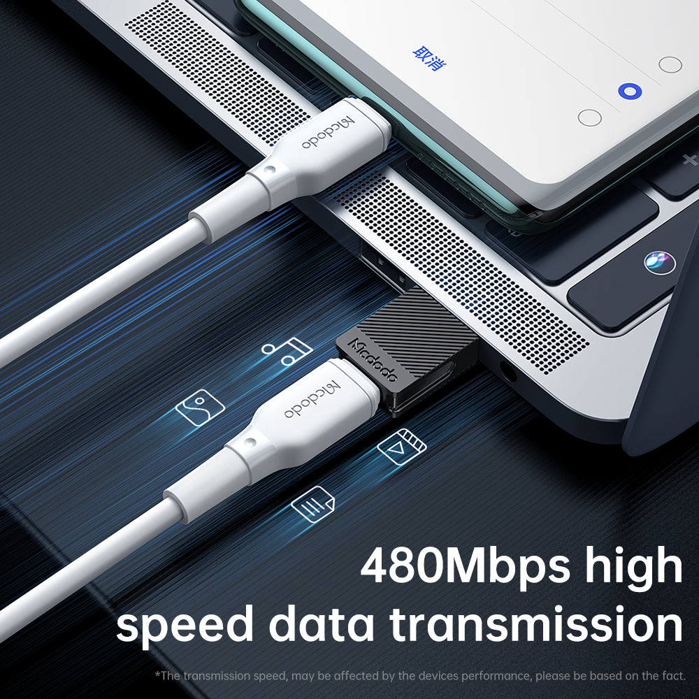 Адаптер за данни и зареждане USB-C - USB-A McDodo OT-6970, Черен