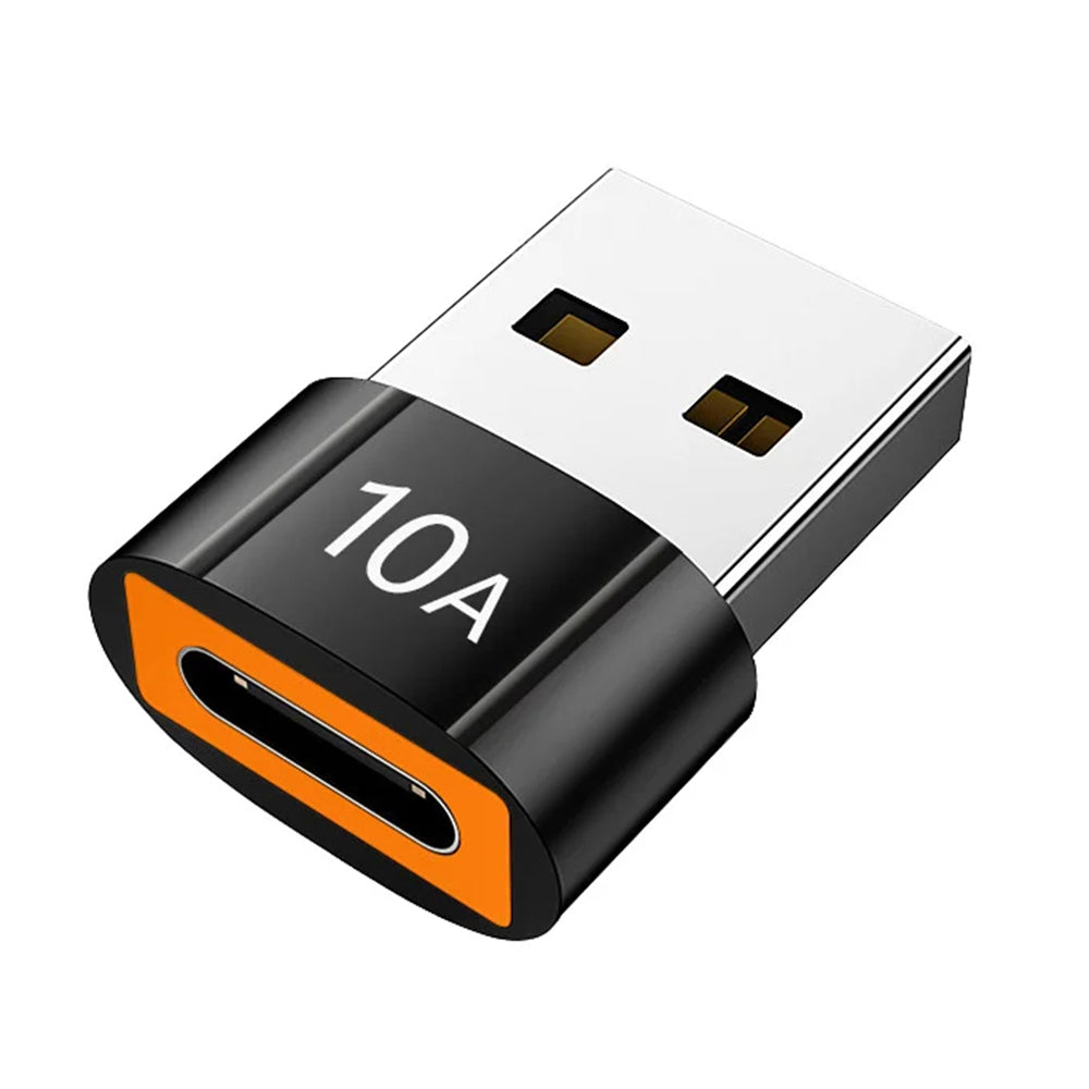 Адаптер за данни и зареждане USB-C - USB-A Techsuit A7 HyperPort, Черно Оранжев