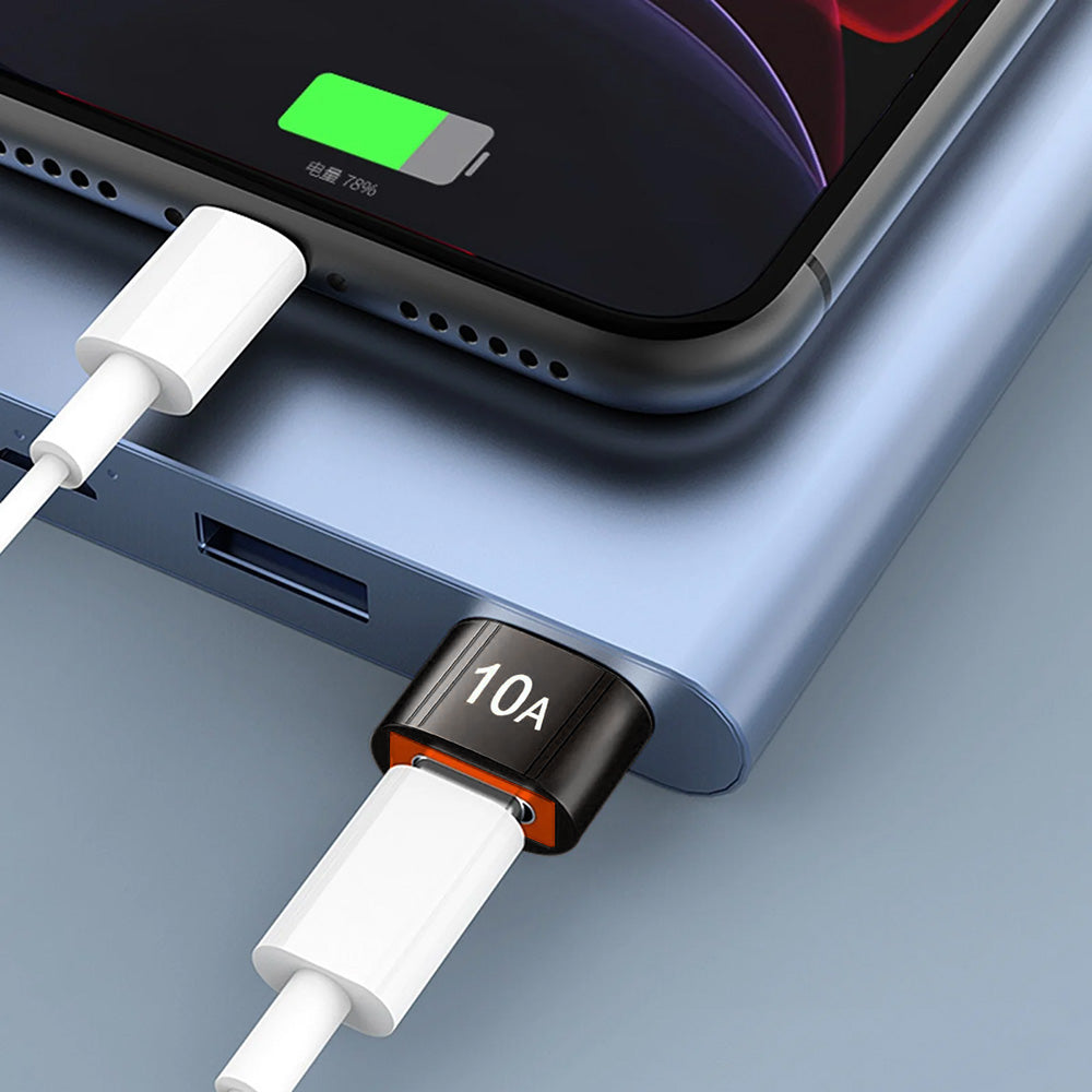 Адаптер за данни и зареждане USB-C - USB-A Techsuit A7 HyperPort, Черно Оранжев