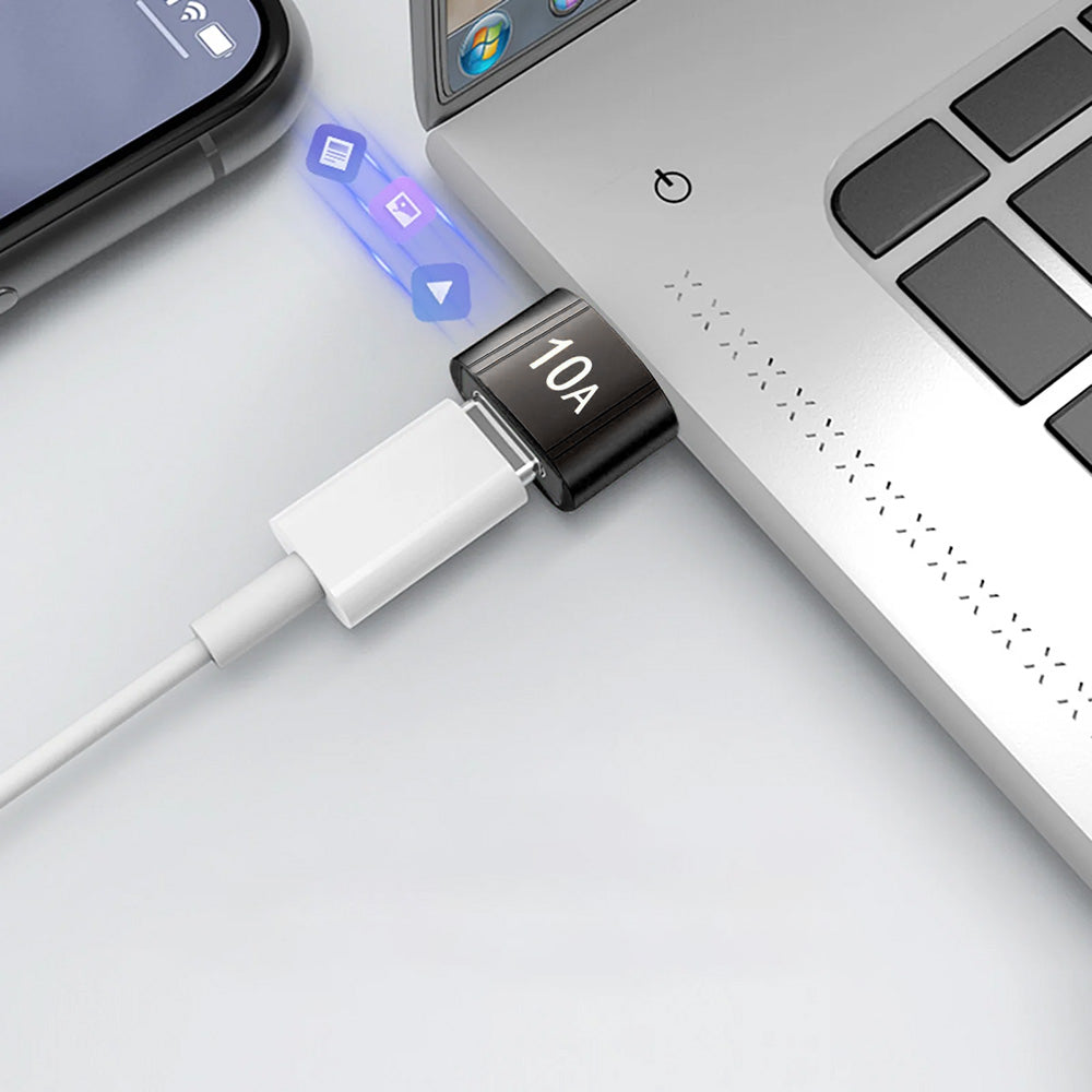 Адаптер за данни и зареждане USB-C - USB-A Techsuit A7 HyperPort, Черно Оранжев