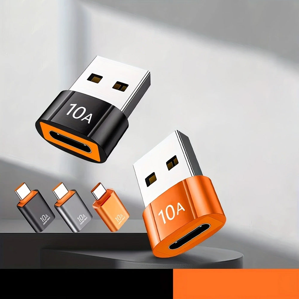 Адаптер за данни и зареждане USB-C - USB-A Techsuit A7 HyperPort, Черно Оранжев