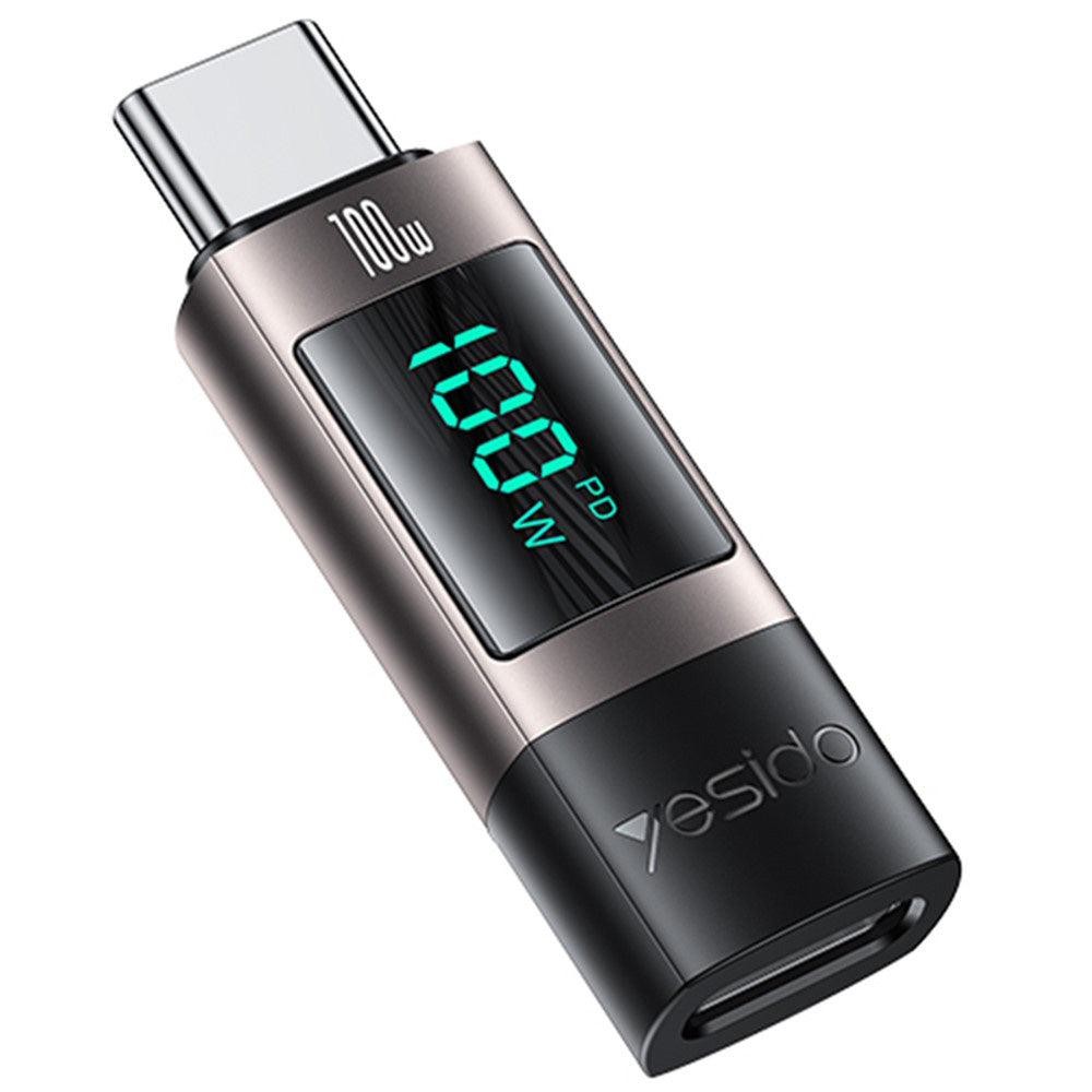 Адаптер за данни и зареждане USB-C - USB-C Yesido GS24 Display, Сив