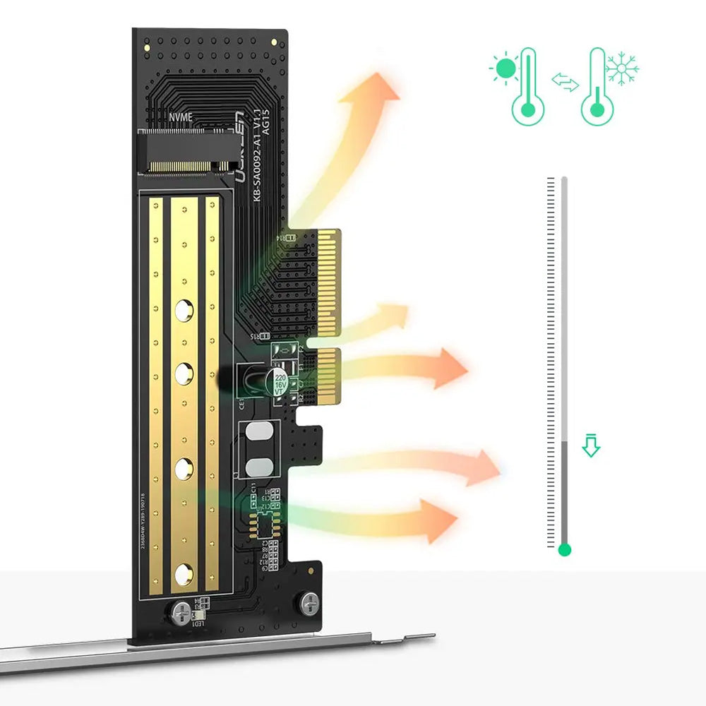 Адаптер Интерфейс SSD UGREEN CM302 (70503), NVMe M.2 - PCIe 3.0 X4