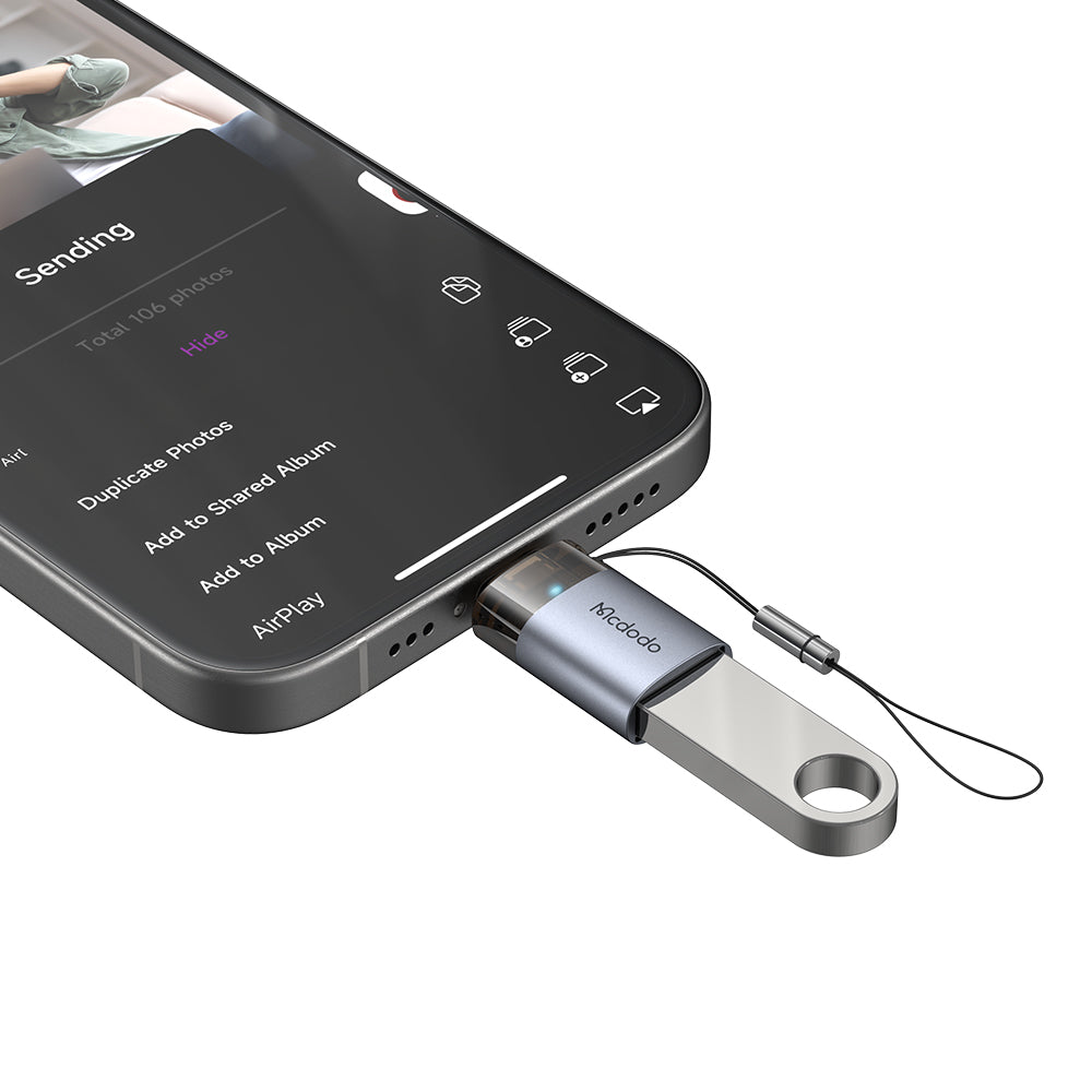 Адаптер OTG Lightning - USB-A McDodo OT-7390, Черен