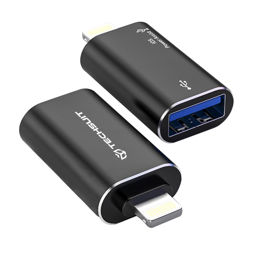 Адаптер OTG Lightning - USB-A Techsuit A18 AluVoltX, Черен