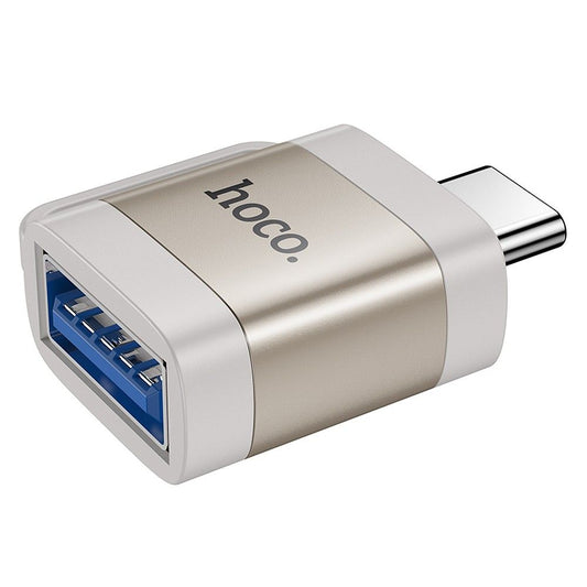 Адаптер OTG USB-C - USB-A HOCO UA31C, Сив