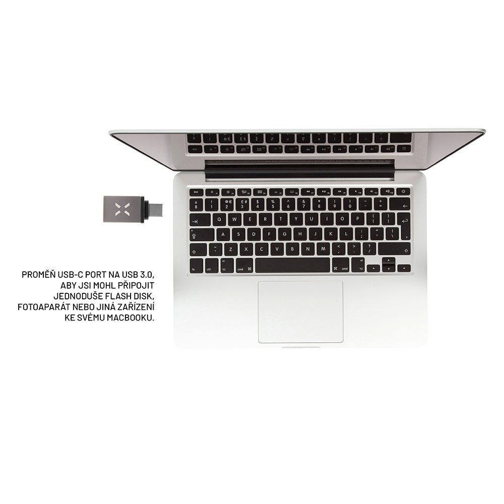 Адаптер OTG USB-C - USB-A Fixed, Сив