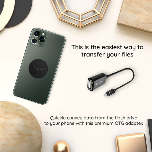 Адаптер OTG USB-C - USB-A Fixed, Черен