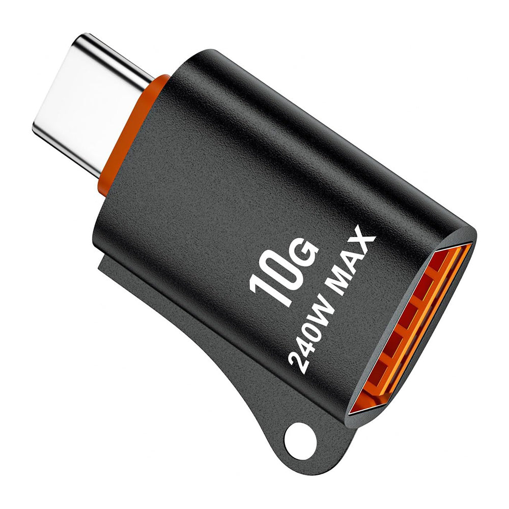 Адаптер OTG USB-C - USB-A Techsuit A1 HyperPort, Черно Оранжев