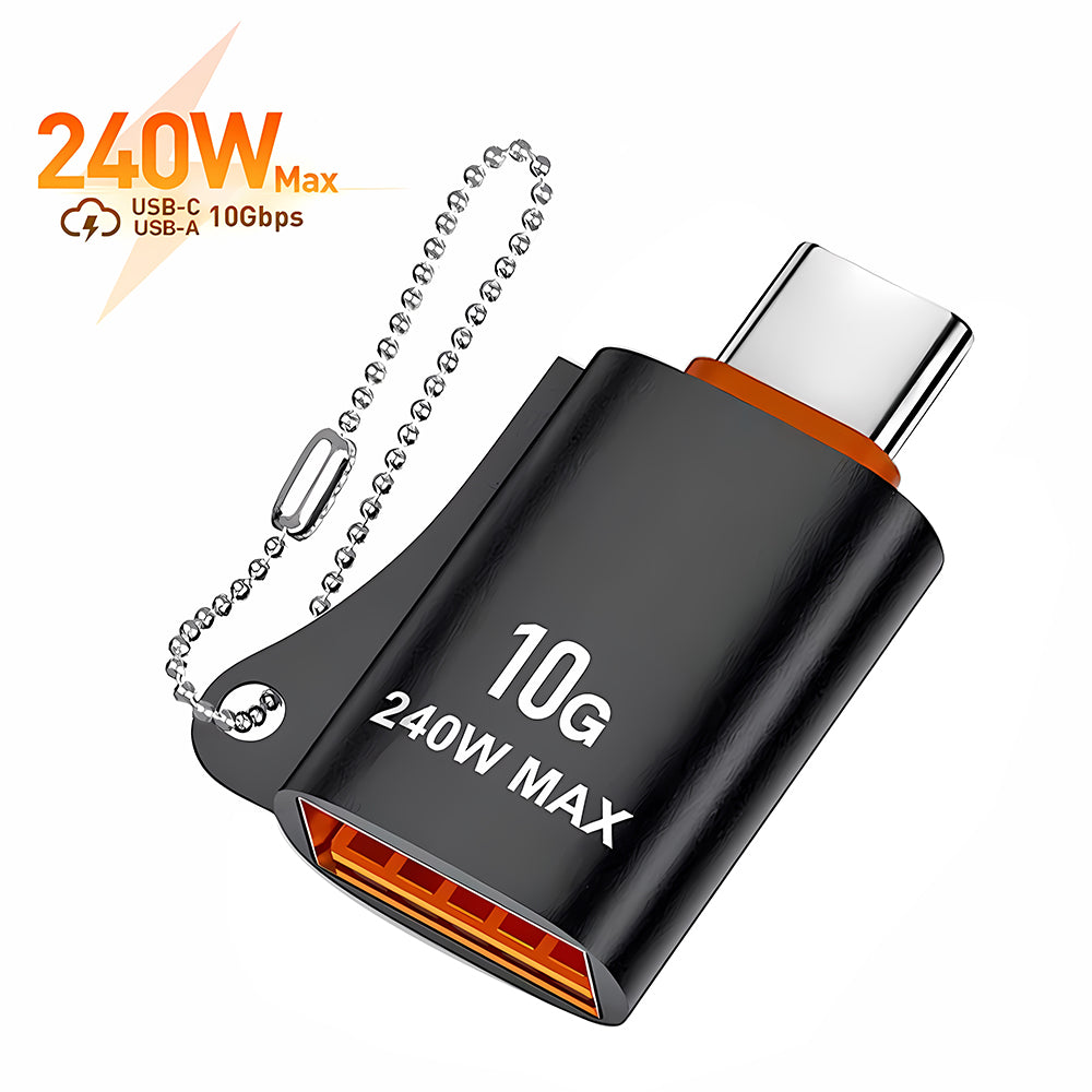 Адаптер OTG USB-C - USB-A Techsuit A1 HyperPort, Черно Оранжев