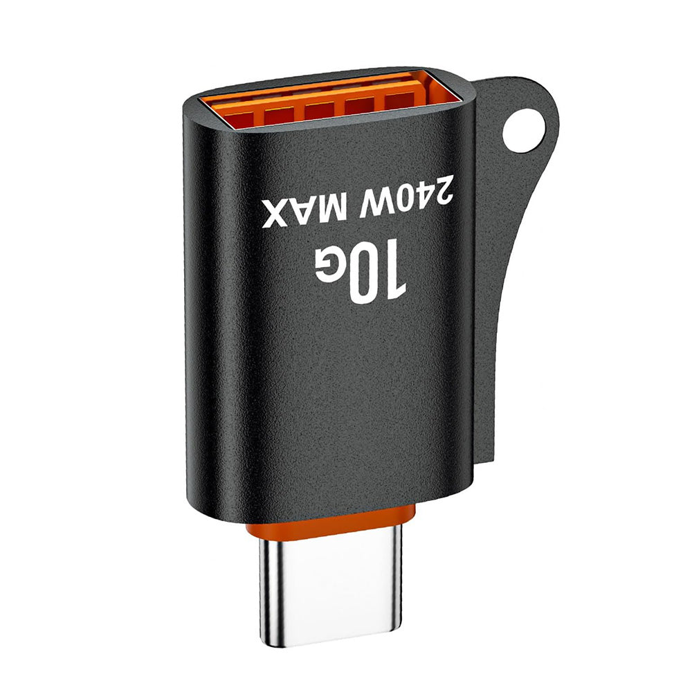 Адаптер OTG USB-C - USB-A Techsuit A1 HyperPort, Черно Оранжев