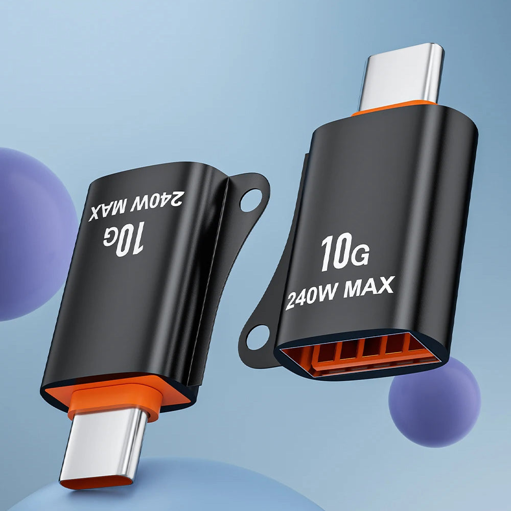 Адаптер OTG USB-C - USB-A Techsuit A1 HyperPort, Черно Оранжев