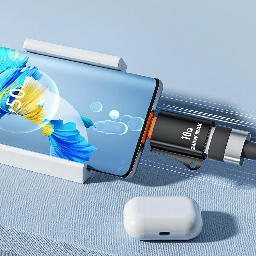 Адаптер OTG USB-C - USB-A Techsuit A1 HyperPort, Черно Оранжев