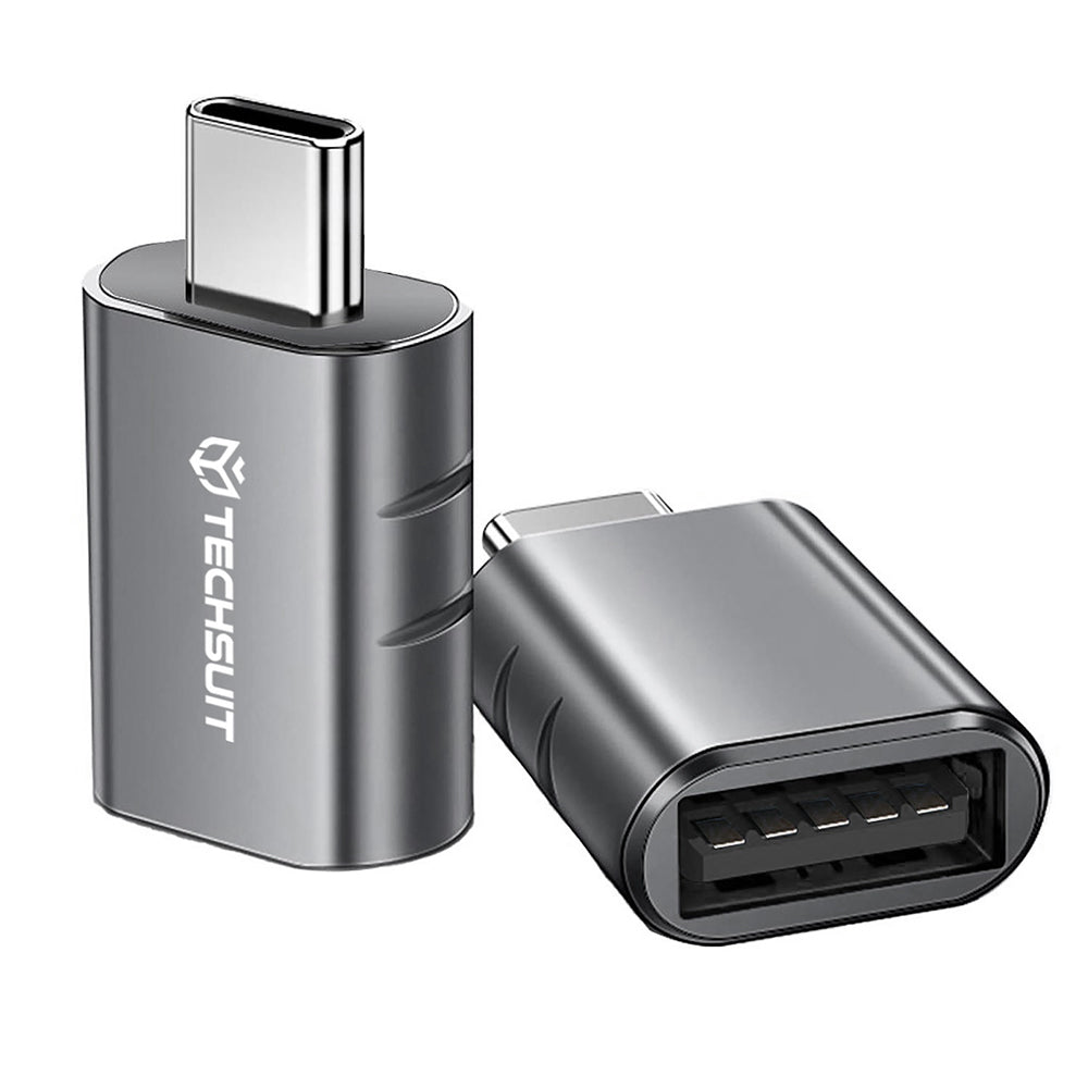 Адаптер OTG USB-C - USB-A Techsuit A10 SlateVolt, Сив