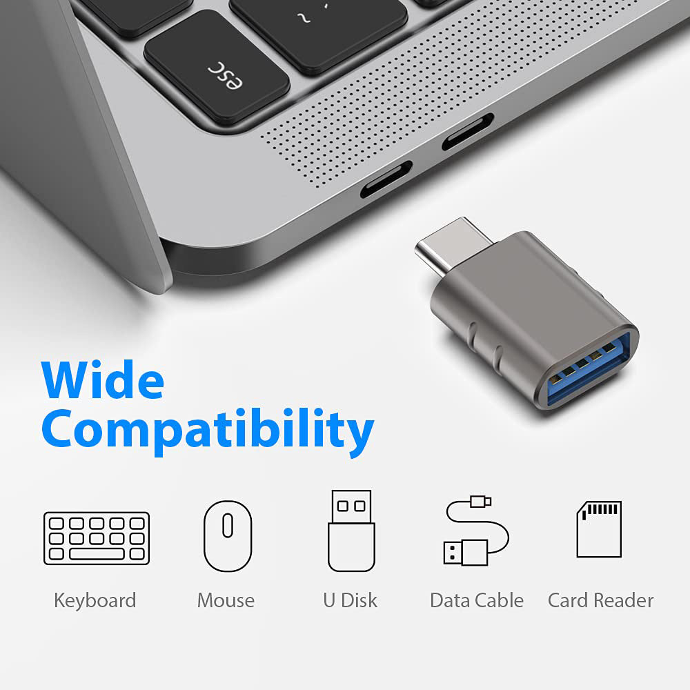 Адаптер OTG USB-C - USB-A Techsuit A10 SlateVolt, Сив